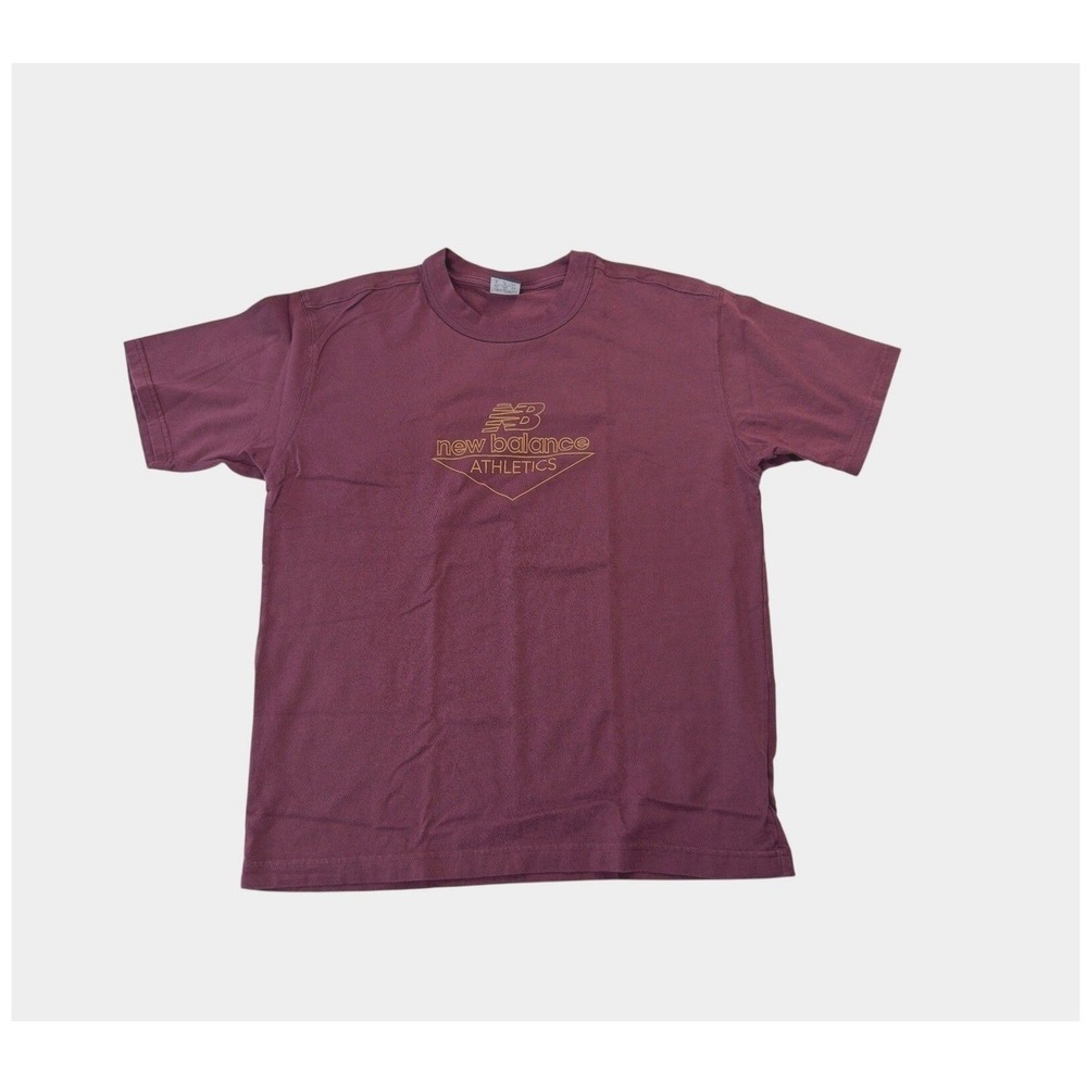 New Balance Athletics T-Shirt Mens M Burgundy Graphic Tee